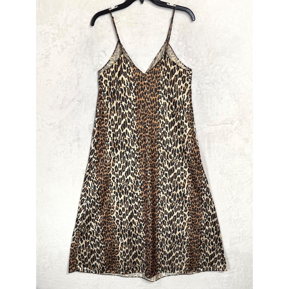Vintage Vanity Fair Leopard Maxi Slip Dress Size M Nightgown Lingerie Mob Wife - Picture 8 of 16